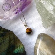 Golden Tiger Eye Sterling Silver Wire Wrapped Pendant